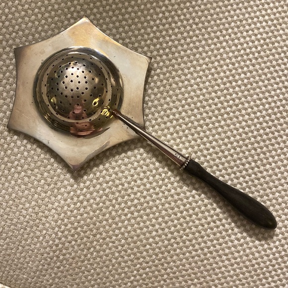 Antique English Sterling Silver Tea Strainer - Picture 3 of 12